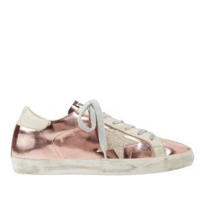 Golden Goose Women's Superstar Specchio Sneakers - Rose Gold Metallic - Size 39